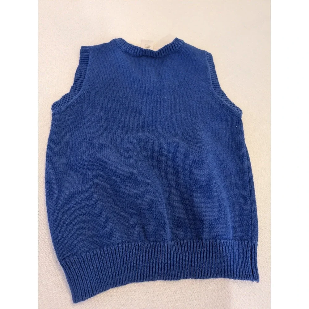 Gymboree Joyful‎ Winter Holiday Blue Reindeer Tree Sweater Vest Boys 4T